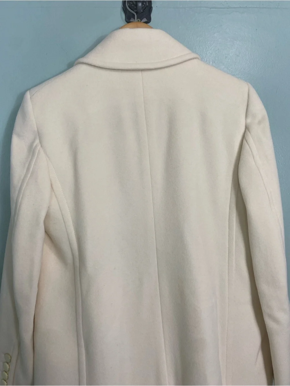 Veronica‎ Beard Nalida Dickey Wool Cashmere Double Breasted Coat Size 10 Ivory